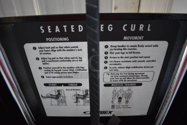 Cybex Black Metal Commercial Seated Leg Curl Machine. 38x64x60.5 - Image 6 of 8