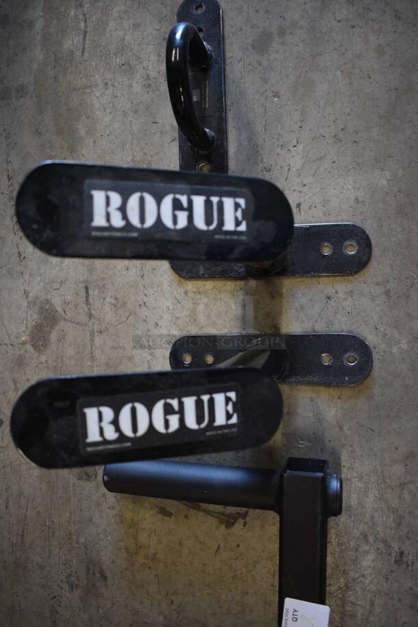 ALL ONE MONEY! Lot of Rogue Black Metal Wall Mount / Rope Holders - Image 4 of 7