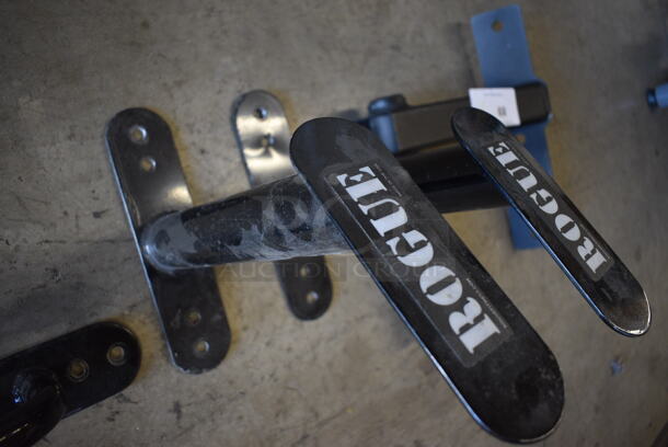 ALL ONE MONEY! Lot of Rogue Black Metal Wall Mount / Rope Holders - Image 6 of 7