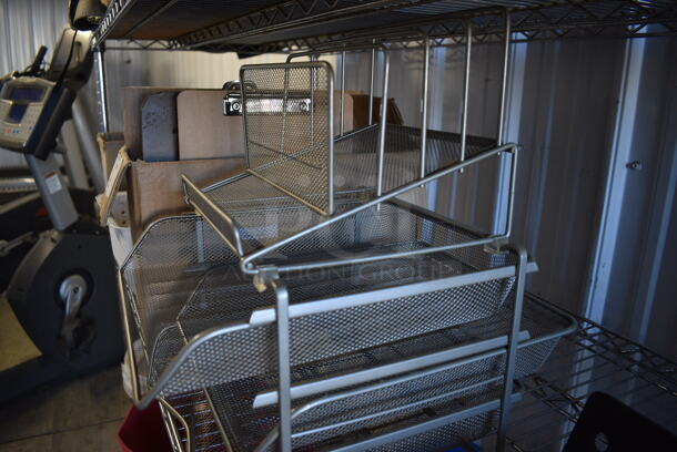 ALL ONE MONEY! Lot of Gray Metal Mesh Holder, Clipboards and Glue. - Image 10 of 10