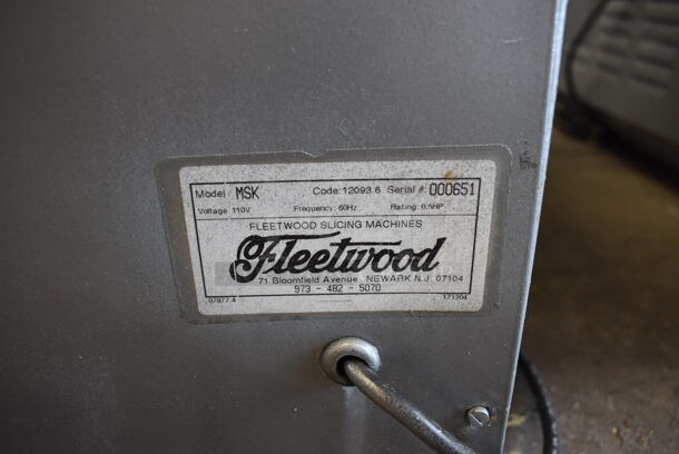 Fleetwood Model MSK Metal Commercial Countertop Meat Saw. 110 Volts, 1 Phase. 28x24x37. Tested and Does Not Power On - Image 8 of 10