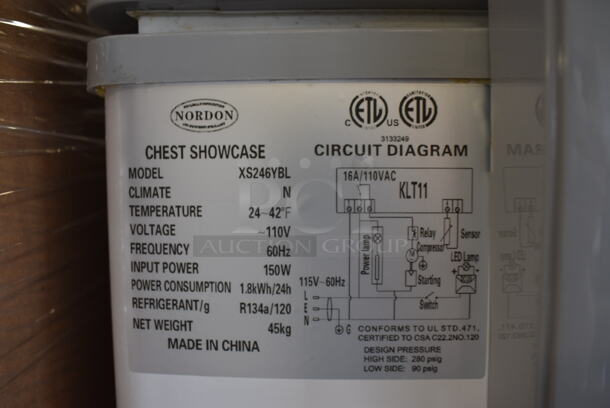 BRAND NEW! XS246YBL Metal Commercial Chest Freezer Merchandiser w/ Poly Coated Baskets. 110 Volts, 1 Phase. 33x25x33. Tested and Working! - Image 6 of 6