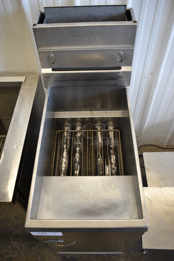 2012 Pitco Frialator Model 40D Stainless Steel Commercial Floor Style Natural Gas Powered Deep Fat Fryer. 115,000 BTU. 15.5x30x48 - Image 4 of 7