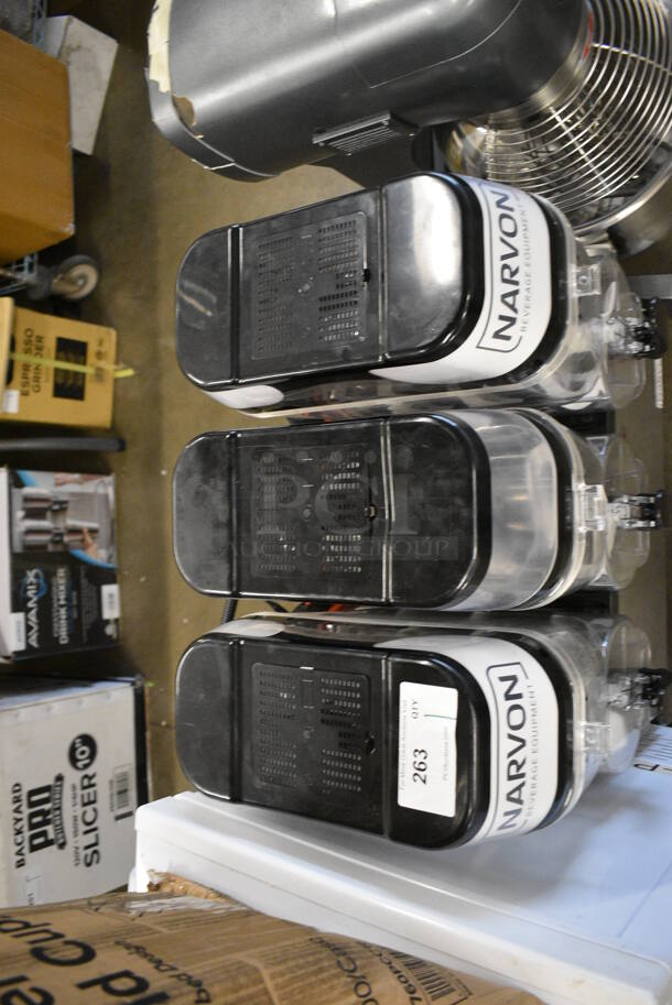 2022 Narvon NSSM3 Stainless Steel Commercial Countertop 3 Head Slushie Machine. 115 Volts, 1 Phase. 24x20x35. Tested and Powers On But Does Not Get Cold - Image 3 of 6