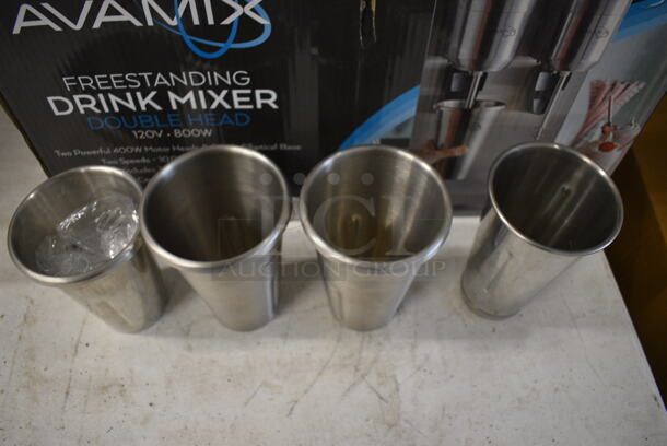 BRAND NEW IN BOX! Avamix DM-B-21C Stainless Steel Commercial Countertop 2 Head Drink Mixer w/ 4 Mixing Cups. 110-120 Volts, 1 Phase. 16x12x22. Tested and Working! - Image 11 of 11