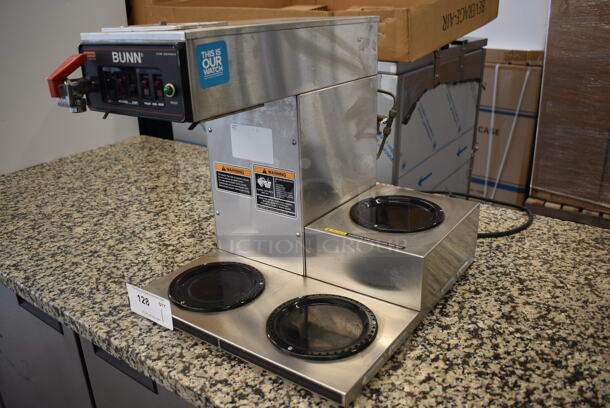 Bunn CW Series Stainless Steel Commercial Countertop 3 Burner Coffee Machine w/ Hot Water Dispenser. 120 Volts, 1 Phase. 16x21x18 - Image 3 of 8