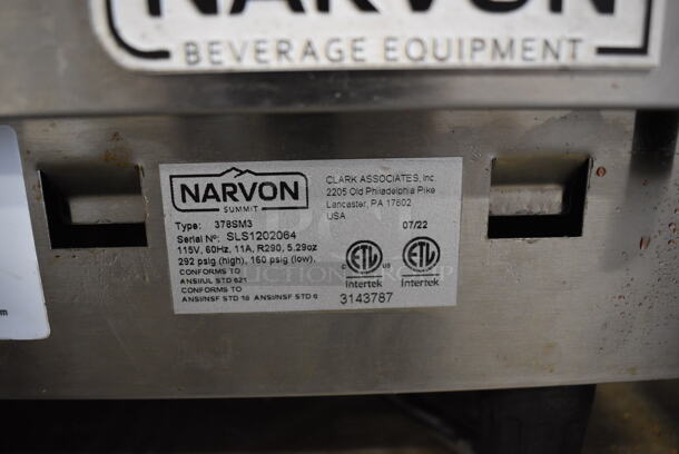 Narvon 378SM3 Stainless Steel Commercial Countertop 3 Head Slushie Machine. 115 Volts, 1 Phase. 24x20x35. Tested and Powers On But Does Not Get Cold - Image 6 of 6