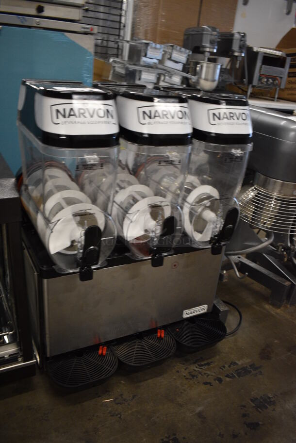Narvon 378SM3 Stainless Steel Commercial Countertop 3 Head Slushie Machine. 115 Volts, 1 Phase. 24x20x35. Tested and Powers On But Does Not Get Cold - Image 3 of 6