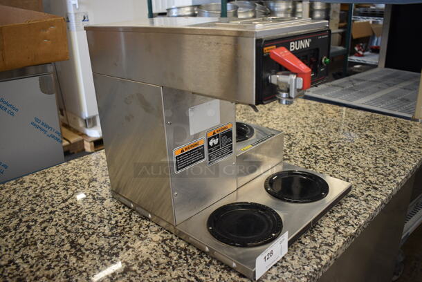 Bunn CW Series Stainless Steel Commercial Countertop 3 Burner Coffee Machine w/ Hot Water Dispenser. 120 Volts, 1 Phase. 16x21x18 - Image 6 of 8
