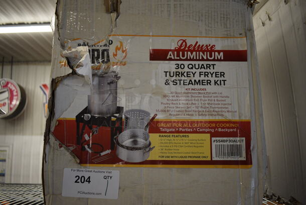 IN ORIGINAL BOX! Backyard Pro Metal 30 Quart Turkey Fryer and Steamer Kit - Image 2 of 5