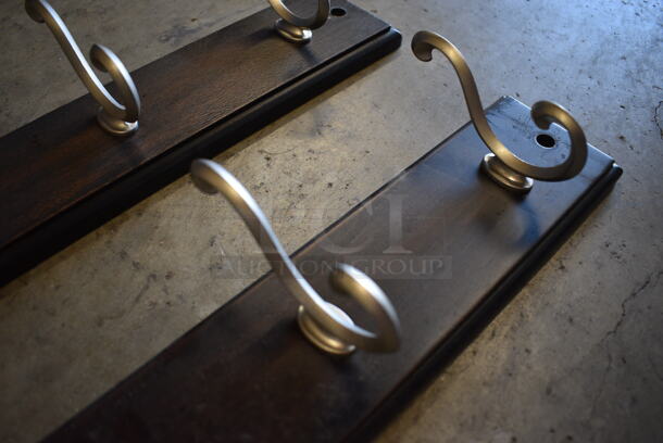 2 Wooden Wall Mount Coat Racks w/ 6 Hooks Each. 27x2.5x4. 2 Times Your Bid! - Image 5 of 5