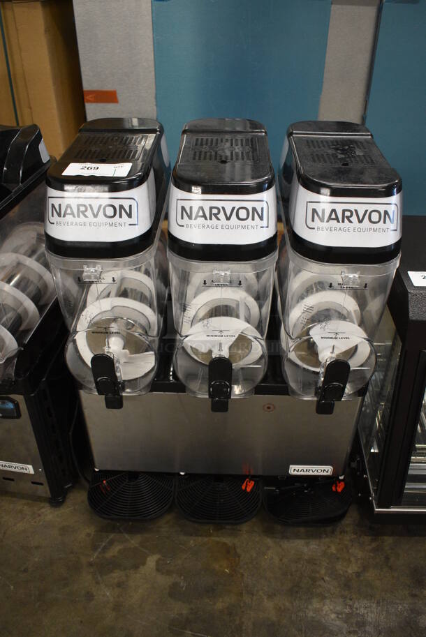 2021 Narvon 378SM3 Stainless Steel Commercial Countertop 3 Head Slushie Machine. 115 Volts, 1 Phase. 24x20x34. Tested and Powers On But Does Not Get Cold