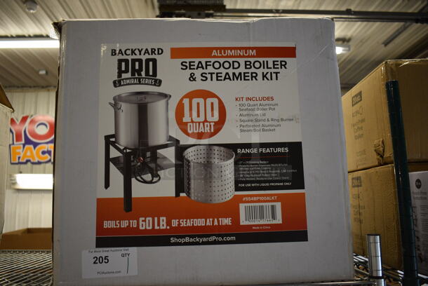 IN ORIGINAL BOX! Backyard Pro Metal Seafood Boiler and Steamer Kit