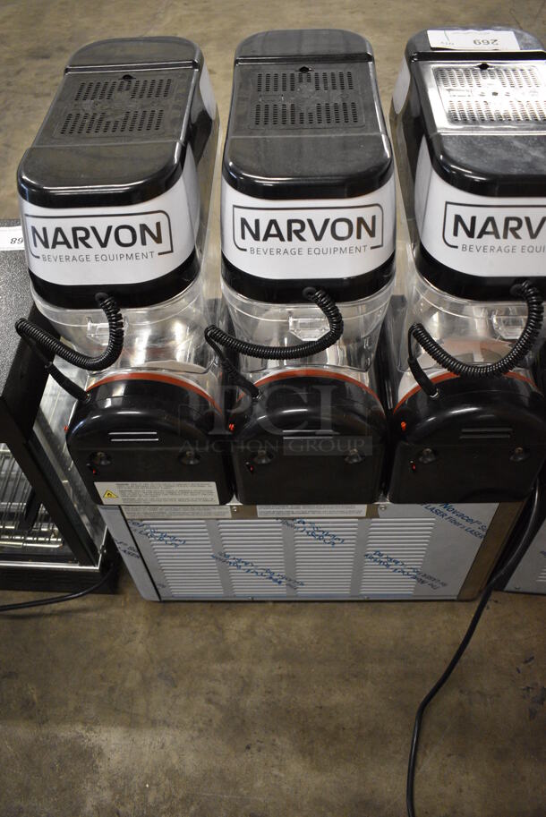 2021 Narvon 378SM3 Stainless Steel Commercial Countertop 3 Head Slushie Machine. 115 Volts, 1 Phase. 24x20x34. Tested and Powers On But Does Not Get Cold - Image 6 of 7