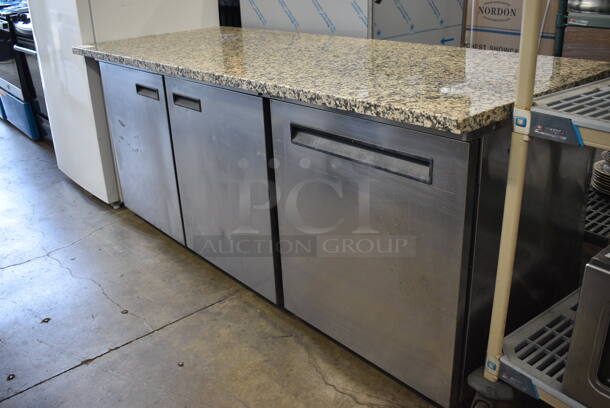 2017 Delfield Model 406P-STAR2 Stainless Steel Commercial Single Door Work Top Cooler and Delfield UC4048-STAR Stainless Steel Commercial 2 Door Work Top Cooler w/ Stone Countertop on Commercial Casters. 115 Volts, 1 Phase. 80x32x33. Tested and Working! - Image 6 of 9
