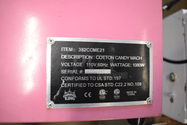 Carnival King 382CCME21 Metal Commercial Countertop Cotton Candy Machine. 110 Volts, 1 Phase. 19x19x16. Tested and Working! - Image 6 of 6