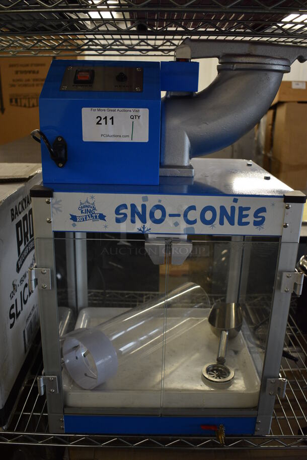 BRAND NEW! 2022 Carnival King 382SCM350R Metal Commercial Countertop Sno Cone Machine. 120 Volts, 1 Phase. 22x15x29. Tested and Working!