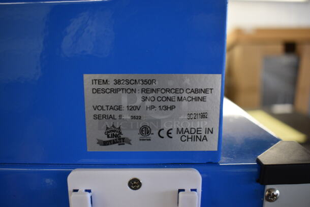 BRAND NEW! 2022 Carnival King 382SCM350R Metal Commercial Countertop Sno Cone Machine. 120 Volts, 1 Phase. 22x15x29. Tested and Working! - Image 5 of 7