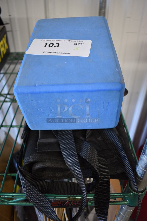 ALL ONE MONEY! Lot of Blue Yoga Block and CFF Fit Strap - Image 3 of 11