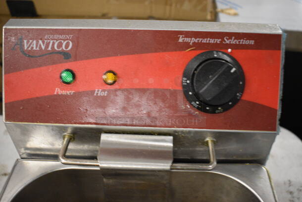Avantco 177F100 Stainless Steel Countertop Electric Powered Deep Fat Fryer w/ Metal Fry Basket. 120 Volts, 1 Phase. 11x18x16 - Image 4 of 9
