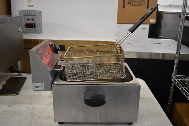Avantco 177F100 Stainless Steel Countertop Electric Powered Deep Fat Fryer w/ Metal Fry Basket. 120 Volts, 1 Phase. 11x18x16 - Image 6 of 9