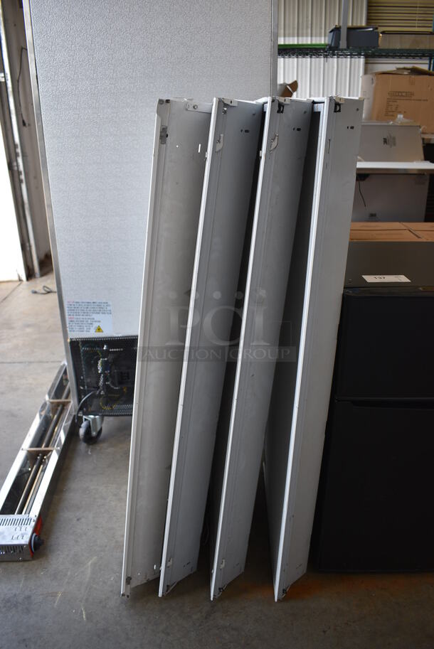 4 White Metal Ceiling Mount Light Fixtures. 48x23.5x3.5. 4 Times Your Bid! - Image 2 of 7