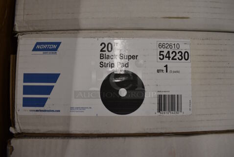 ALL ONE MONEY! Lot of 15 BRAND NEW IN BOX! Norton Black Super Strip Pads. 20x20