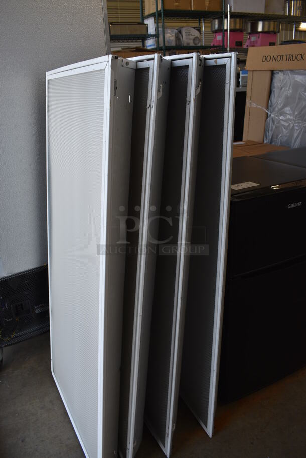 4 White Metal Ceiling Mount Light Fixtures. 48x23.5x3.5. 4 Times Your Bid! - Image 3 of 7