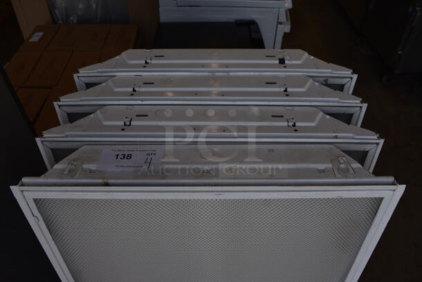 4 White Metal Ceiling Mount Light Fixtures. 48x23.5x3.5. 4 Times Your Bid! - Image 4 of 7