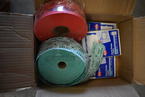 ALL ONE MONEY! Lot of 2 Boxes of Various Items Including Tickets and Bags - Image 2 of 7