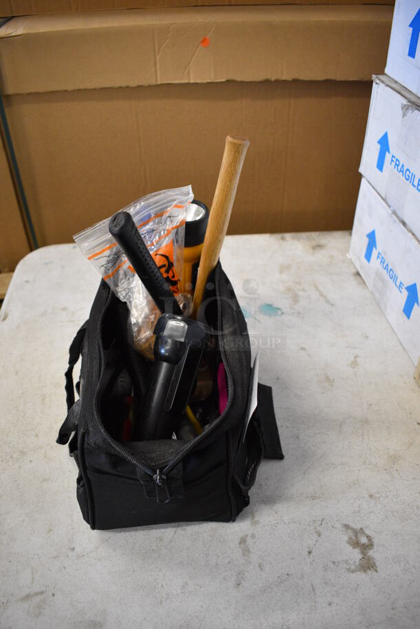 Hyper Tough Black Tool Bag w/ Contents Including Flashlight.  - Image 6 of 8