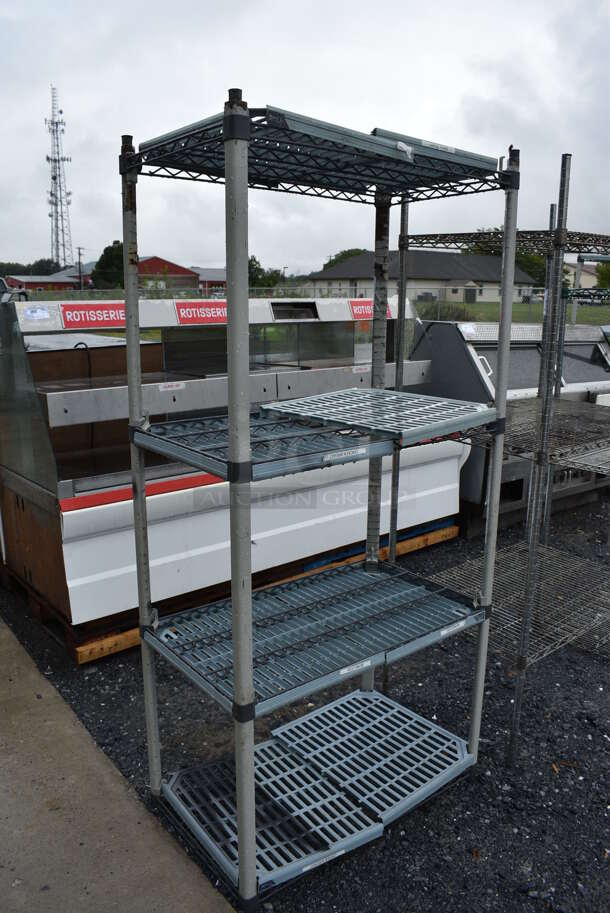 Metro Max Metal and Poly 4 Tier Shelving Unit. BUYER MUST DISMANTLE. PCI CANNOT DISMANTLE FOR SHIPPING. PLEASE CONSIDER FREIGHT CHARGES. 36x21x75 - Image 2 of 5