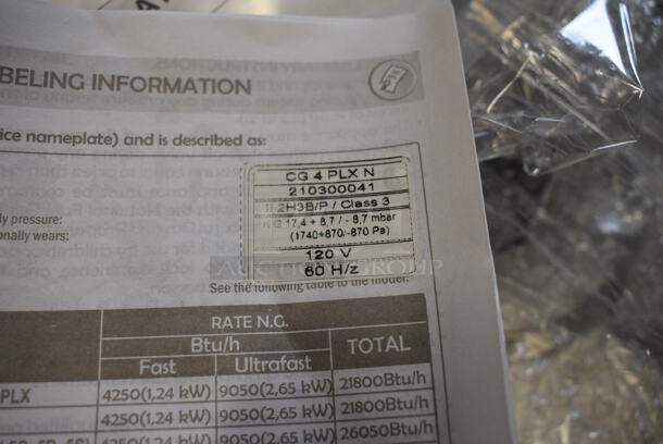 BRAND NEW IN BOX! CG 4 PLX N Stainless Steel Countertop Electric Powered 4 Burner Range. 120 Volts, 1 Phase. 19x23x3 - Image 6 of 6