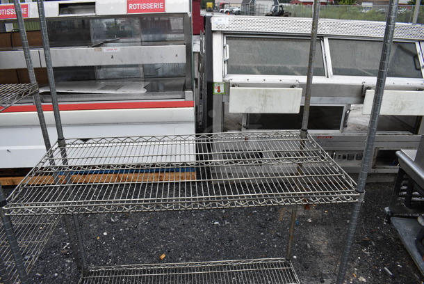 Metal 3 Tier Shelving Unit. BUYER MUST DISMANTLE. PCI CANNOT DISMANTLE FOR SHIPPING. PLEASE CONSIDER FREIGHT CHARGES. 48x24x62 - Image 2 of 3