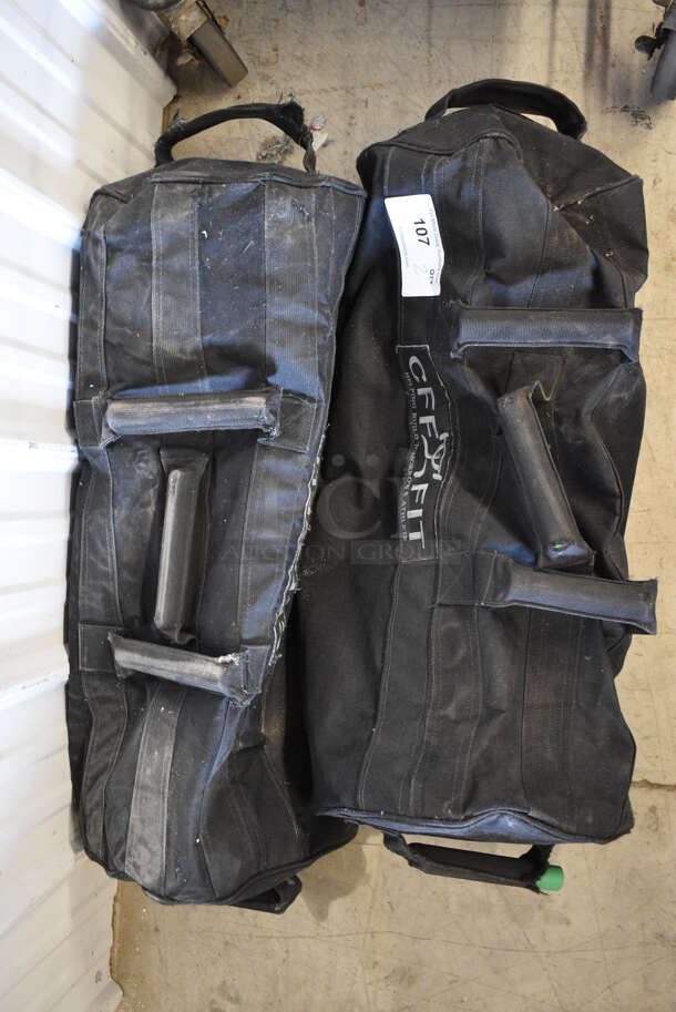 2 CFF Fit Black Bags w/ Two 25 Lb Medicine Ball. 30x12x12. 2 Times Your Bid! - Image 7 of 12