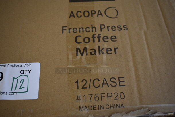 12 BRAND NEW IN BOX! Acopa 20 oz French Press Coffee Makers. 5.5x3.5x7.5. 12 Times Your Bid! - Image 6 of 6