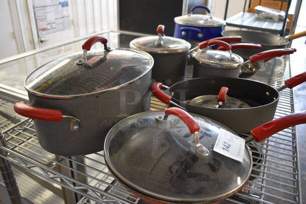 9 Various Metal Sauce Pans, Stock Pots and Skillets w/ 8 Various Lids. Includes 21x8x3. 9 Times Your Bid! - Image 5 of 6