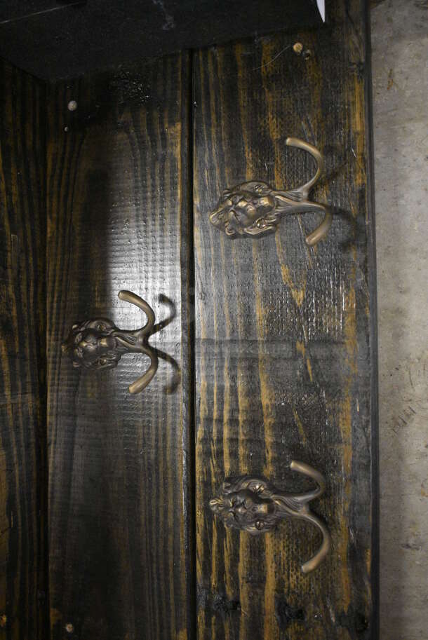 Wooden Shelf w/ Line In Hooks. 42x5.5x12 - Image 3 of 7