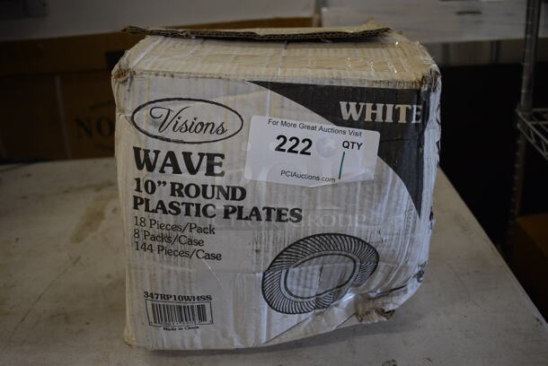 Box of BRAND NEW Visions 10" Round Plastic Plates - Image 1 of 5