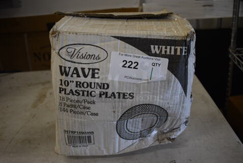 Box of BRAND NEW Visions 10" Round Plastic Plates