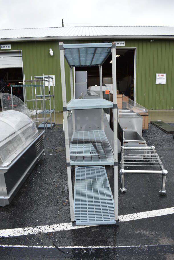 Metro Max Poly and Metal 4 Tier Shelving Unit. BUYER MUST DISMANTLE. PCI CANNOT DISMANTLE FOR SHIPPING. PLEASE CONSIDER FREIGHT CHARGES. 60x21x76 - Image 2 of 3