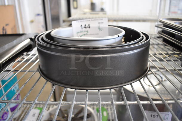 4 Various Metal Springform Baking Pans. One Is Missing Bottom Panel. Includes 11x11x3. 4 Times Your Bid! - Image 2 of 3
