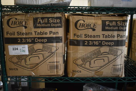 2 Boxes of BRAND NEW Choice Full Size Foil Steam Table Pans. 2 Times Your Bid!