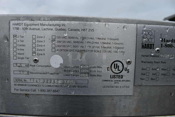 Hardt Zone Stainless Steel Commercial Warming 2 Tier Display Merchandiser. 120/208 Volts, 1 Phase. 96x40x60 - Image 7 of 11