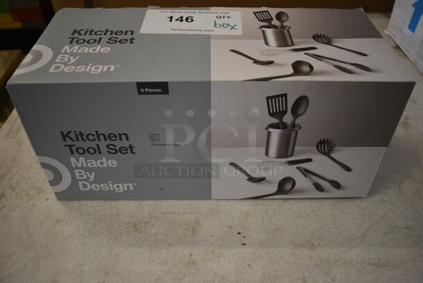 ALL ONE MONEY! Lot of BRAND NEW IN BOX! Kitchen Tool Set; Utensils and Metal Bin