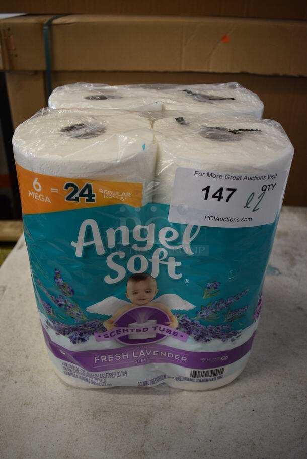 ALL ONE MONEY! Lot of 2 Packets of Angel Soft 6 Roll Toilet Paper