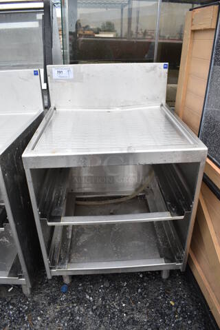 Stainless Steel Commercial Drain Board w/ Back Splash. 24x24x48