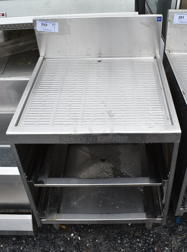 Stainless Steel Commercial Drain Board w/ Back Splash. 24x24x48 - Image 1 of 3