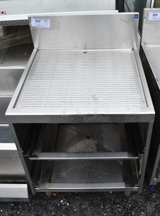 Stainless Steel Commercial Drain Board w/ Back Splash. 24x24x48