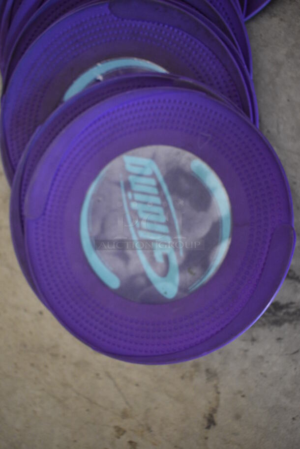 16 Floor Gliding Purple Discs in Purple Mesh Bin. 10x10x15 - Image 3 of 6